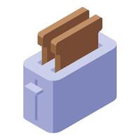 Modern toaster is toasting two slices of bread for breakfast vector