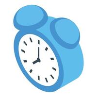Blue alarm clock showing time while ringing loudly vector