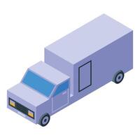 Armored truck transporting money in isometric projection vector