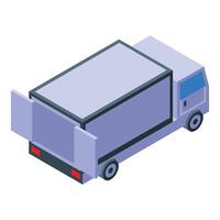 Delivery truck with open doors is waiting for loading vector