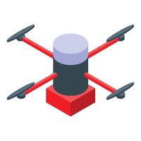 Modern drone is delivering a large battery vector