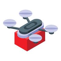 Modern drone flying with four propellers vector