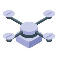 Modern drone flying with four propellers isometric view vector