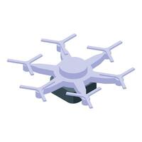 Modern drone flying with rotating propellers for delivery vector
