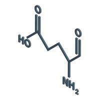 Glutamic acid molecule structure depicting chemical bonds vector