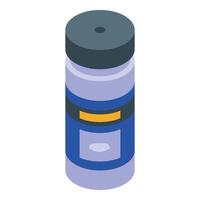 Blue spice jar with label isometric view vector