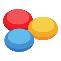 Three colored spheres are forming a triangle shape vector