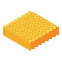 Block of instant noodles being prepared in isometric view vector