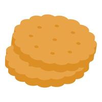 Two round cracker biscuits are lying on each other vector
