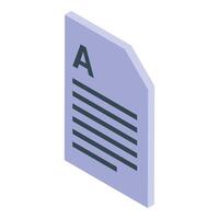 Digital document isometric icon representing online text file vector