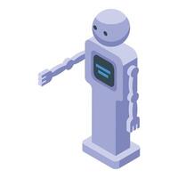Humanoid robot making gesture isometric view vector