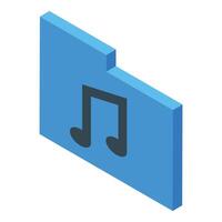 Music folder icon representing storing audio files digitally vector