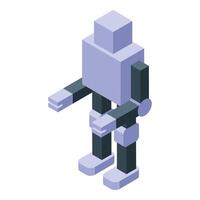 Modern robot standing with arms outstretched isometric icon vector