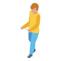 Handyman walking and holding screwdriver getting ready for work vector