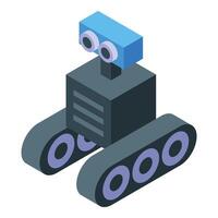 Autonomous robot exploring new planet with artificial intelligence vector