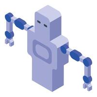 Modern robot operating with arms outstretched isometric icon vector