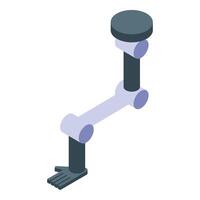 Robotic arm holding something isometric view vector