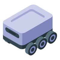Autonomous delivery robot moving with six wheels vector