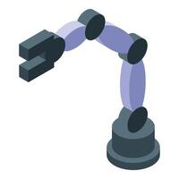 Industrial robotic arm picking up object isometric icon vector