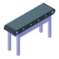 Empty conveyor belt running in factory for production line vector