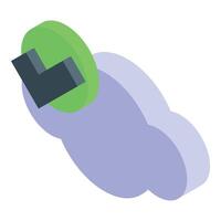 Cloud computing service showing done status with check mark icon vector