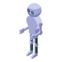 Modern robot standing with arms outstretched isometric icon vector
