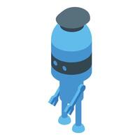 Blue robot wearing a beret is standing vector