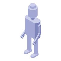 Humanoid robot standing with isometric body parts vector