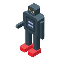 Humanoid robot standing and showing open palm vector