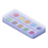 Watercolor palette showing colorful paint for art creation vector