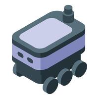 Autonomous robot working delivering something using artificial intelligence vector