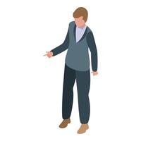 Businessman pointing with finger showing direction vector