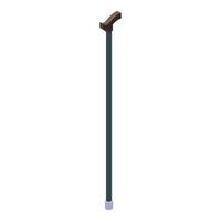 Wooden walking stick standing upright isometric view vector