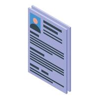 Recruiter looking for candidate using curriculum vitae with contact information vector