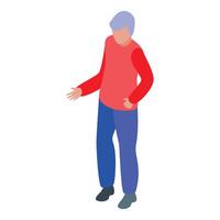Senior man explaining something with hand gestures vector