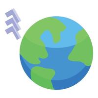 Satellite orbiting earth maintaining global connection vector