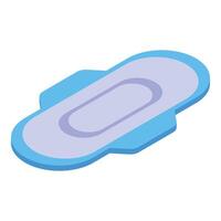 Blue menstrual pad floating on white background vector