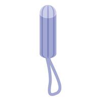 Clean cotton tampon with string for feminine hygiene vector