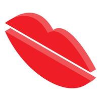 Red lips showing silence with a white stripe representing censorship vector