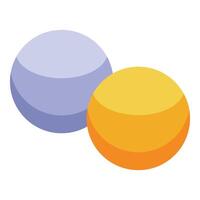 Two balls are floating in the air, representing a minimalist concept vector