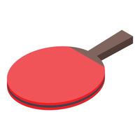 Red table tennis racket lying on white background vector