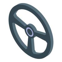 Modern car steering wheel icon in isometric view vector