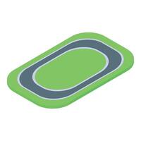 Empty stadium for athletics sport running competition showing track and field vector