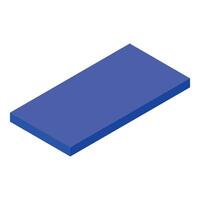 Blue rectangle shape floating in isometric perspective vector