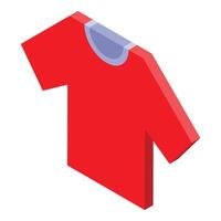 Red t shirt lying on white surface isometric view vector
