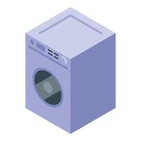 Modern washing machine presenting cleaning power in isometric view vector