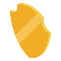 Gold shield protecting from danger with scratches showing past battles vector