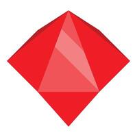 Red pyramid shining with light coming from inside vector