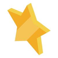 Golden star shining with five branches in 3d style vector