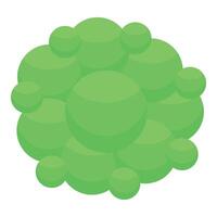 Green spheres forming abstract shape representing molecular structure vector